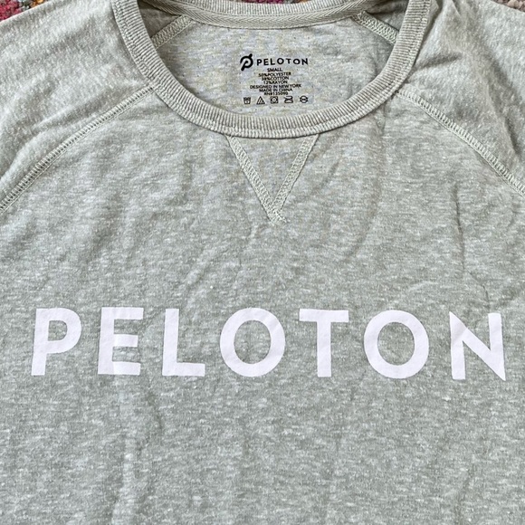 Women's Peloton Graphic Logo Lightweight Sweatshirt Cycling Green Pullover - Picture 4 of 5
